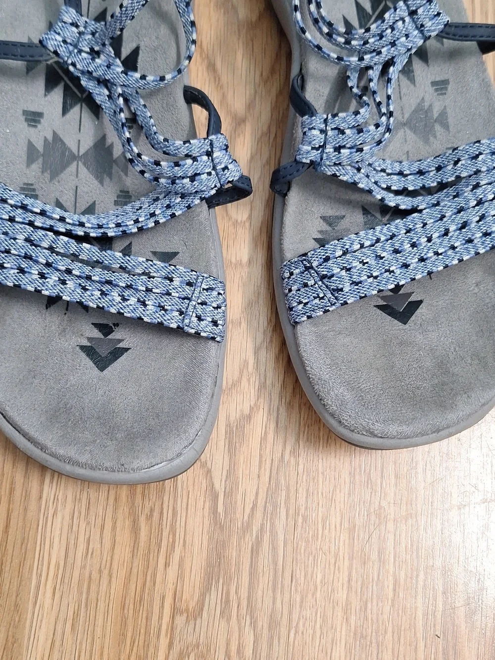 Skechers Reggae Stretch Appeal Z-Gore Slingback Women's Navy and Gray Sandals - Picture 6 of 10
